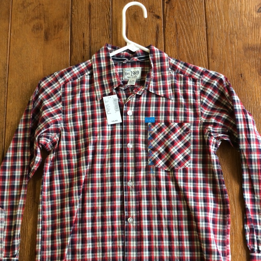 NWT Children's Place plaid button shirt